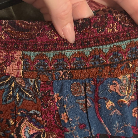 Easel Boho Patchwork Wide Leg Palazzo Pants - Multicolor - Picture 7 of 7